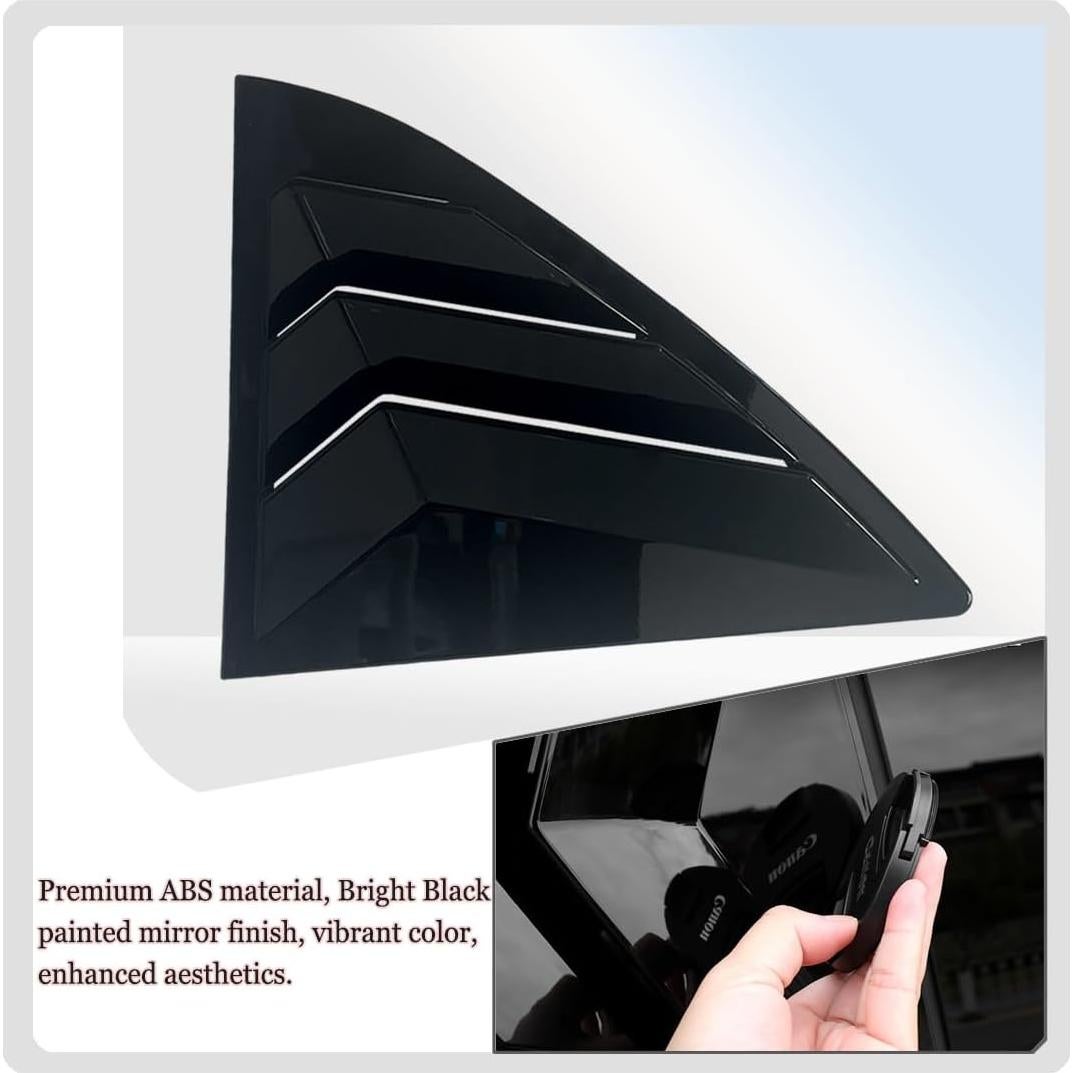 Window Louver,MUXEE 2Pcs Air Vent Scoop Shades Cover Blinds Trim for Toyota Corolla Altis/EX 2009 2010 2011 2012 2013 - ABS Bright Black Sport Decorative Accessories