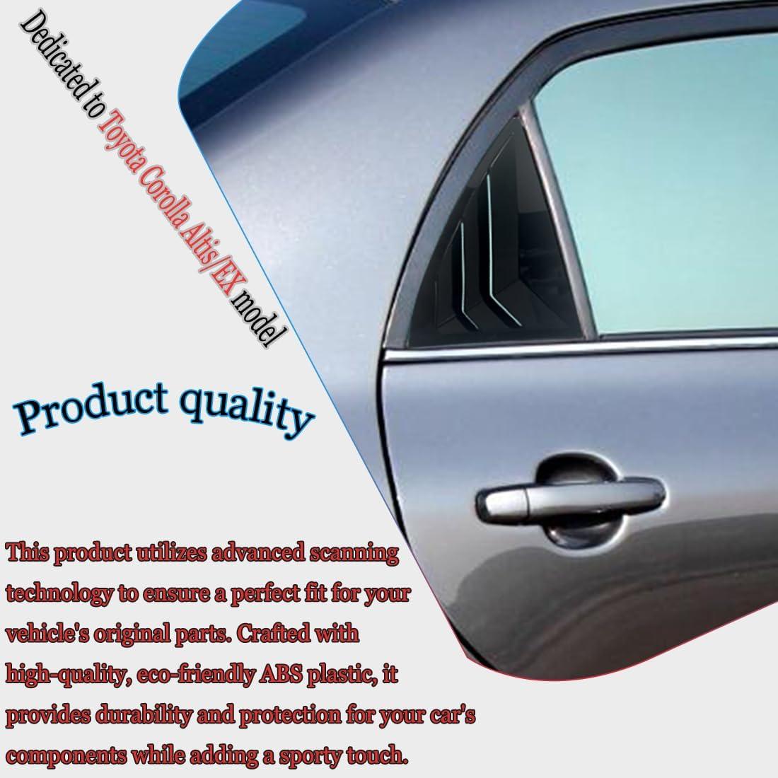 Window Louver,MUXEE 2Pcs Air Vent Scoop Shades Cover Blinds Trim for Toyota Corolla Altis/EX 2009 2010 2011 2012 2013 - ABS Bright Black Sport Decorative Accessories