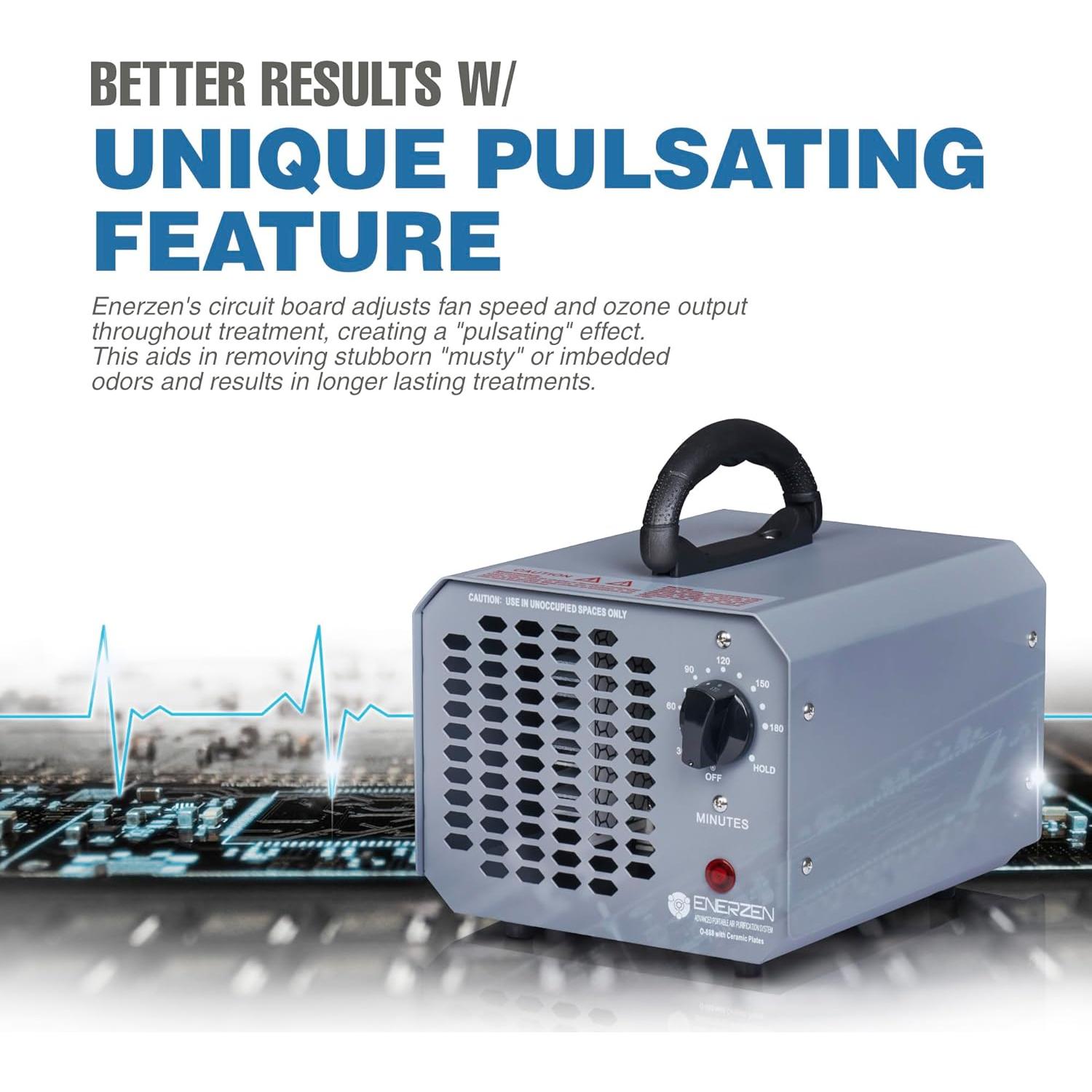 Generador de Ozono Enerzen O-888 70,000 mg/h - Desodoriza Autos y Hogar