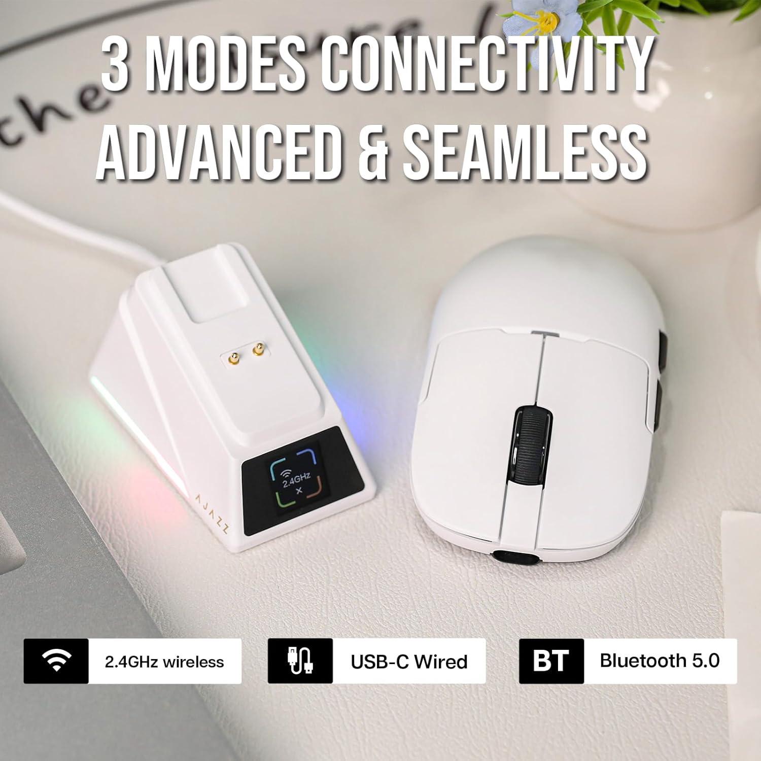 Ratón Inalámbrico AJAZZ AJ159 APEX 30000 DPI Blanco