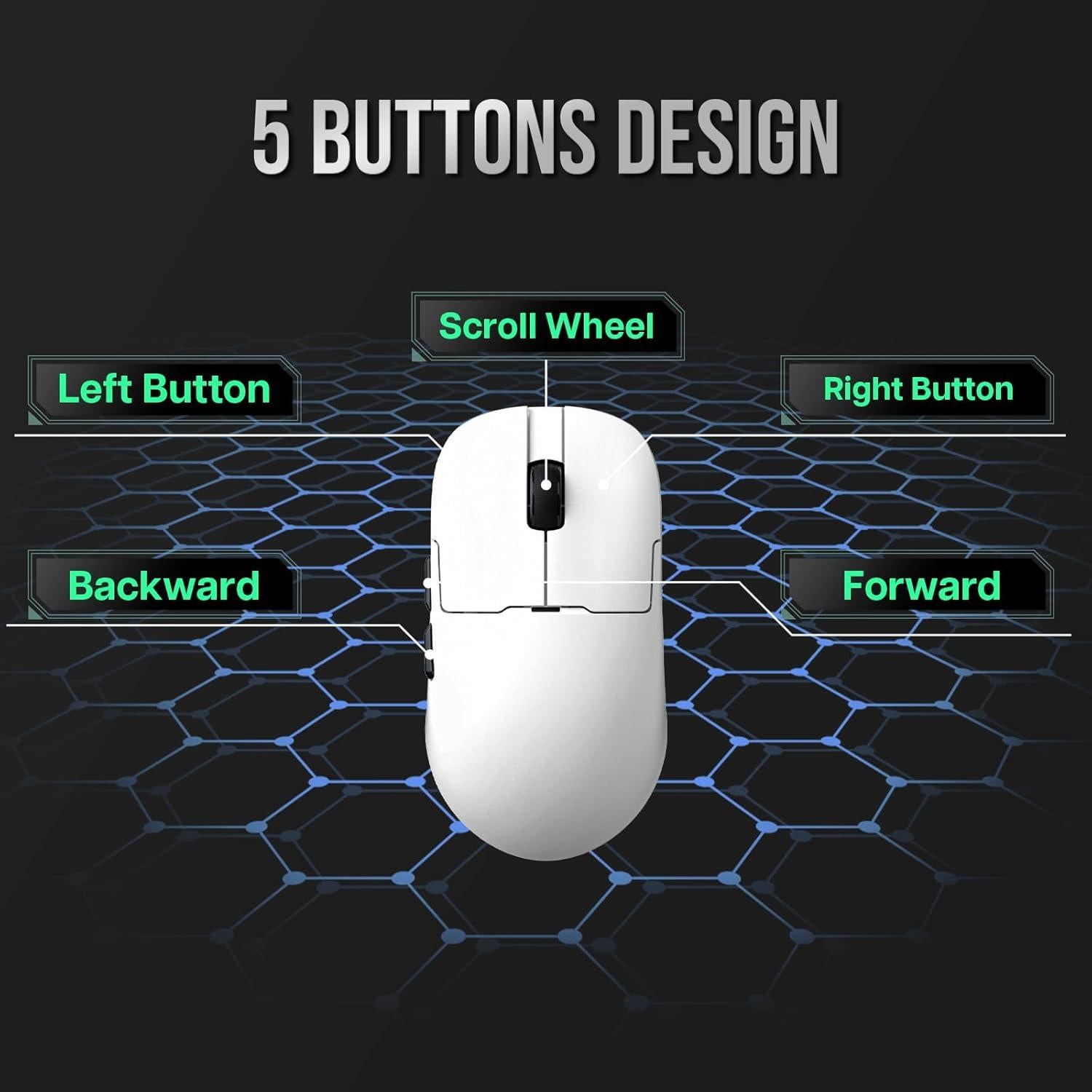 Ratón Inalámbrico AJAZZ AJ159 APEX 30000 DPI Blanco