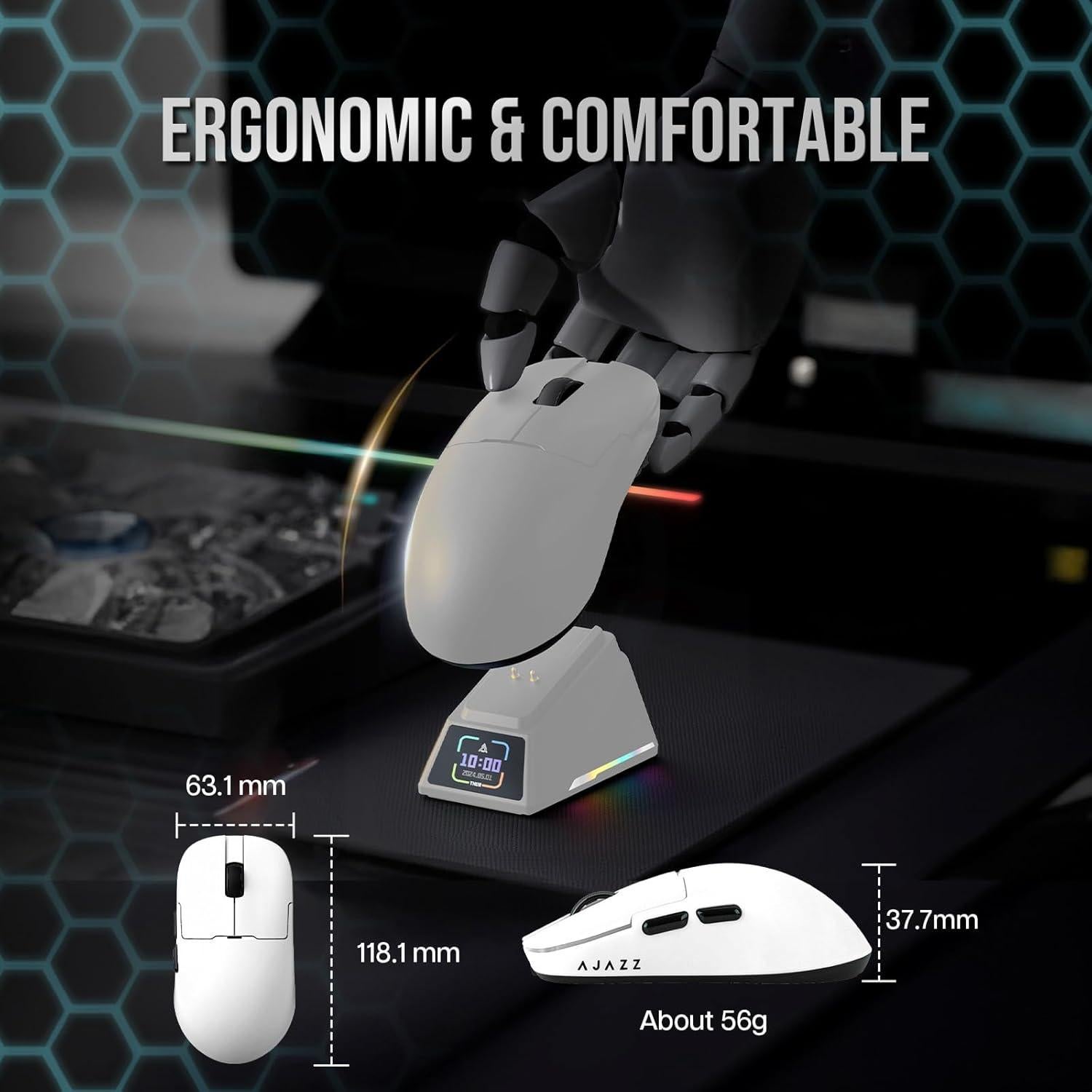 Ratón Inalámbrico AJAZZ AJ159 APEX 30000 DPI Blanco