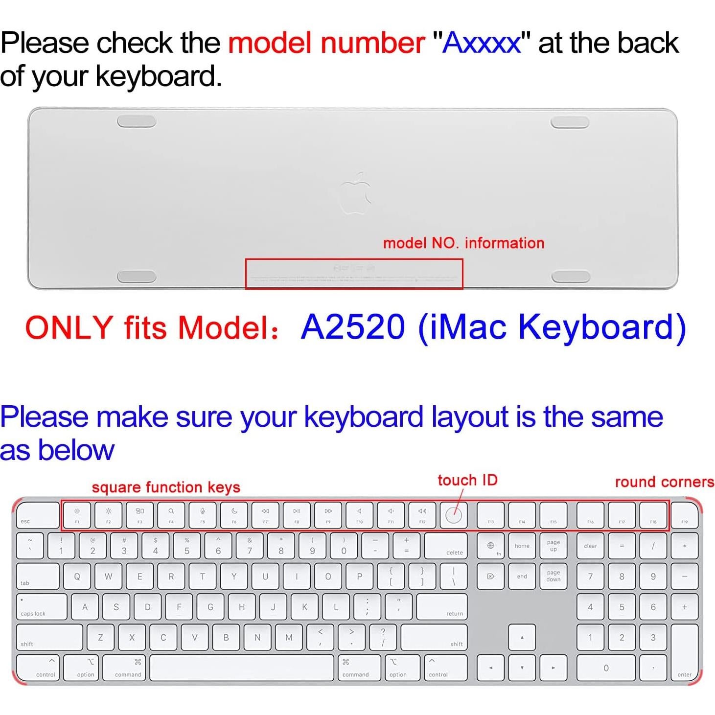 Funda de Teclado Sanfulin para Apple iMac A2520 con Flores