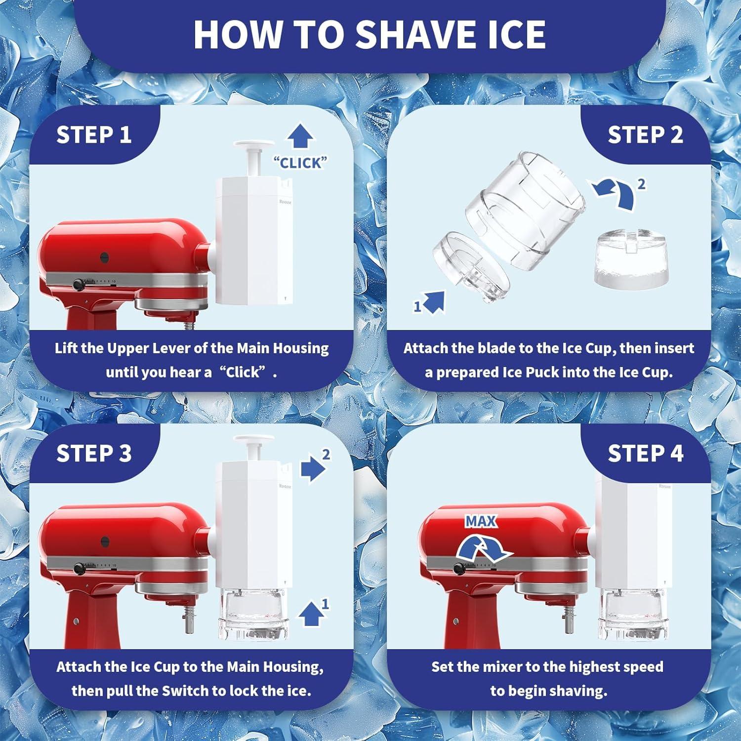 Accesorio de Hielo Raspado Kitchenaid con 8 Moldes y Cuchillas