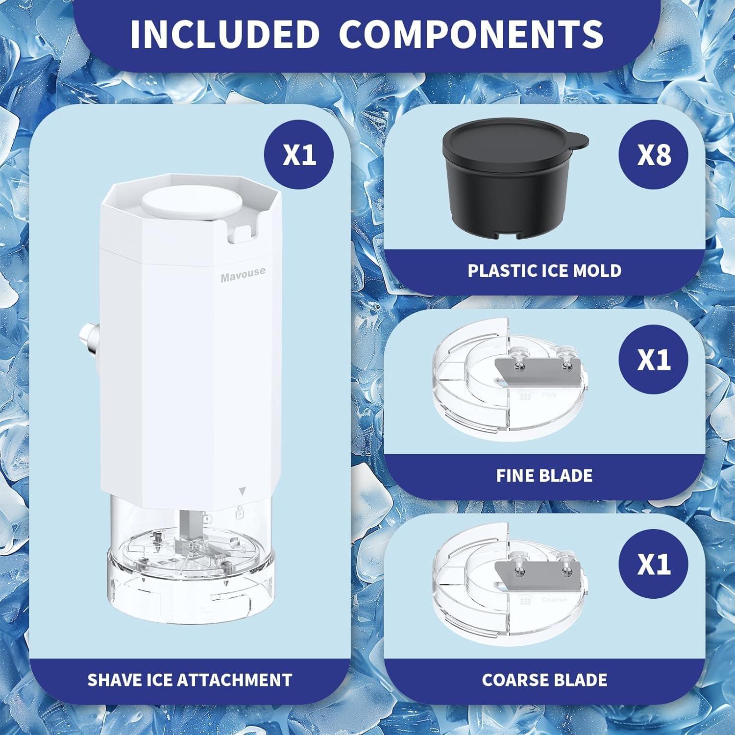 Accesorio de Hielo Raspado Kitchenaid con 8 Moldes y Cuchillas