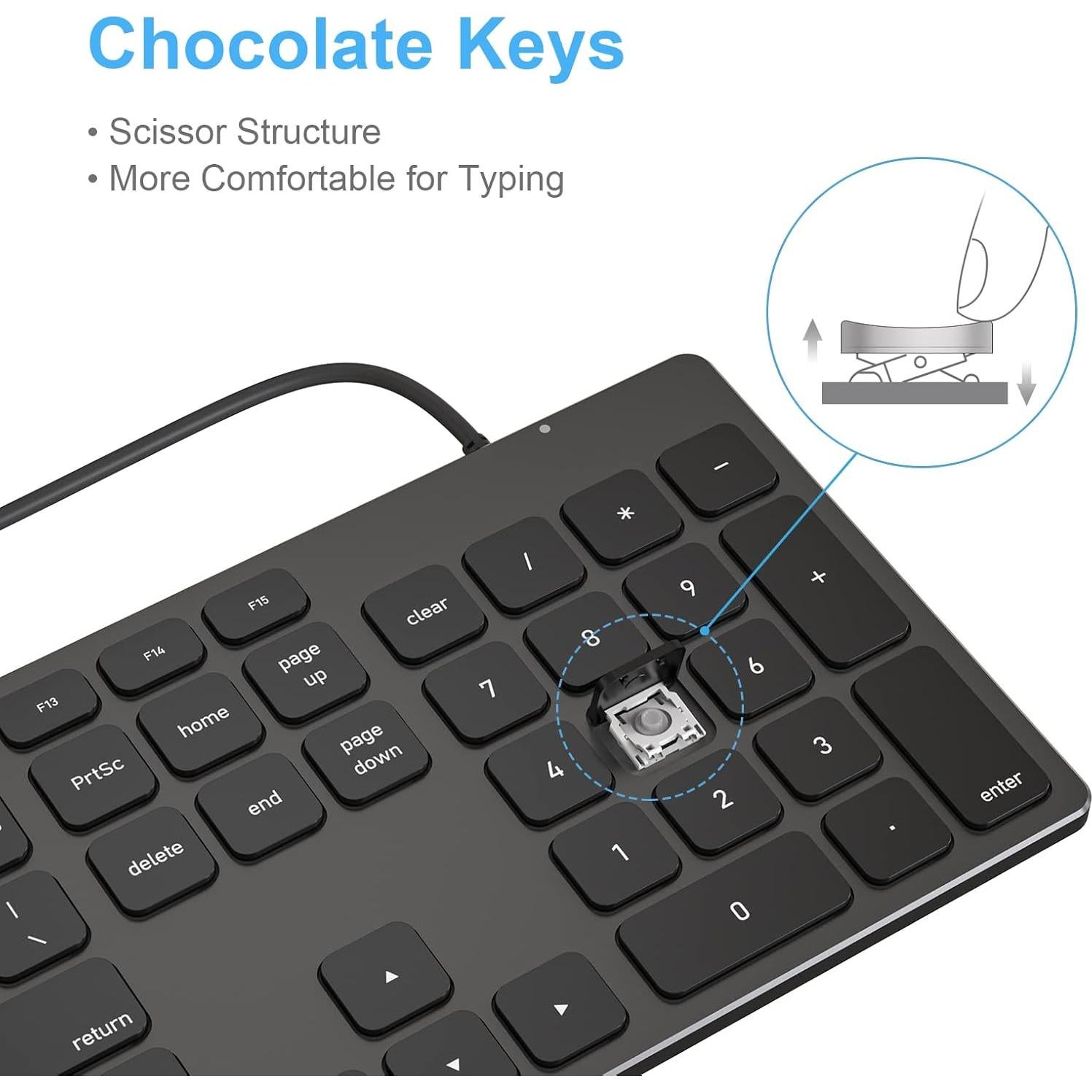 Teclado USB Alámbrico 9H de Aluminio con Teclado Numérico