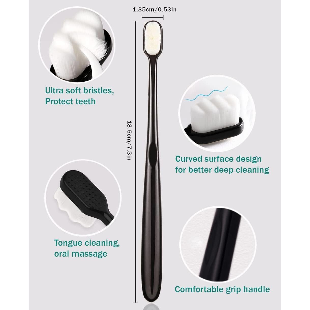 Cepillo de Dientes Extra Suave GoldDawn 6 Paquetes Cerdas Finas