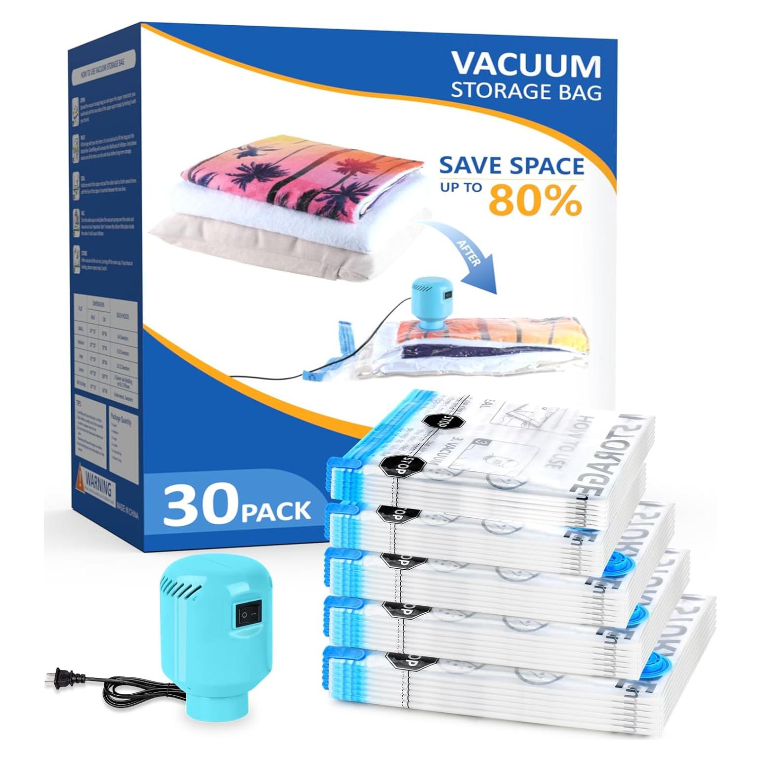 Bolsas de Almacenamiento al Vacío ZPP 30 Pzas con Bomba Eléctrica