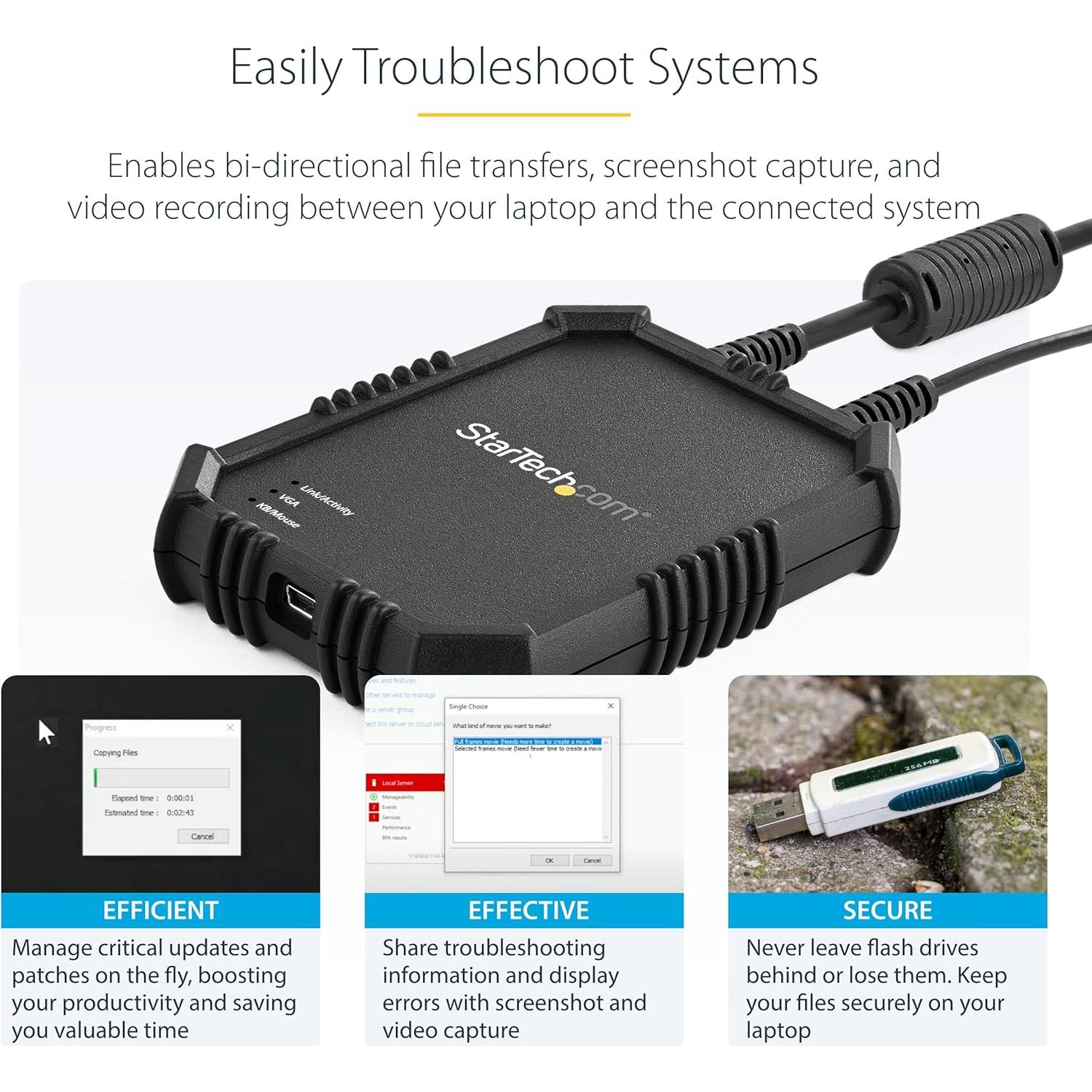 Adaptador KVM USB/VGA StarTech NOTECONS02X Rugoso