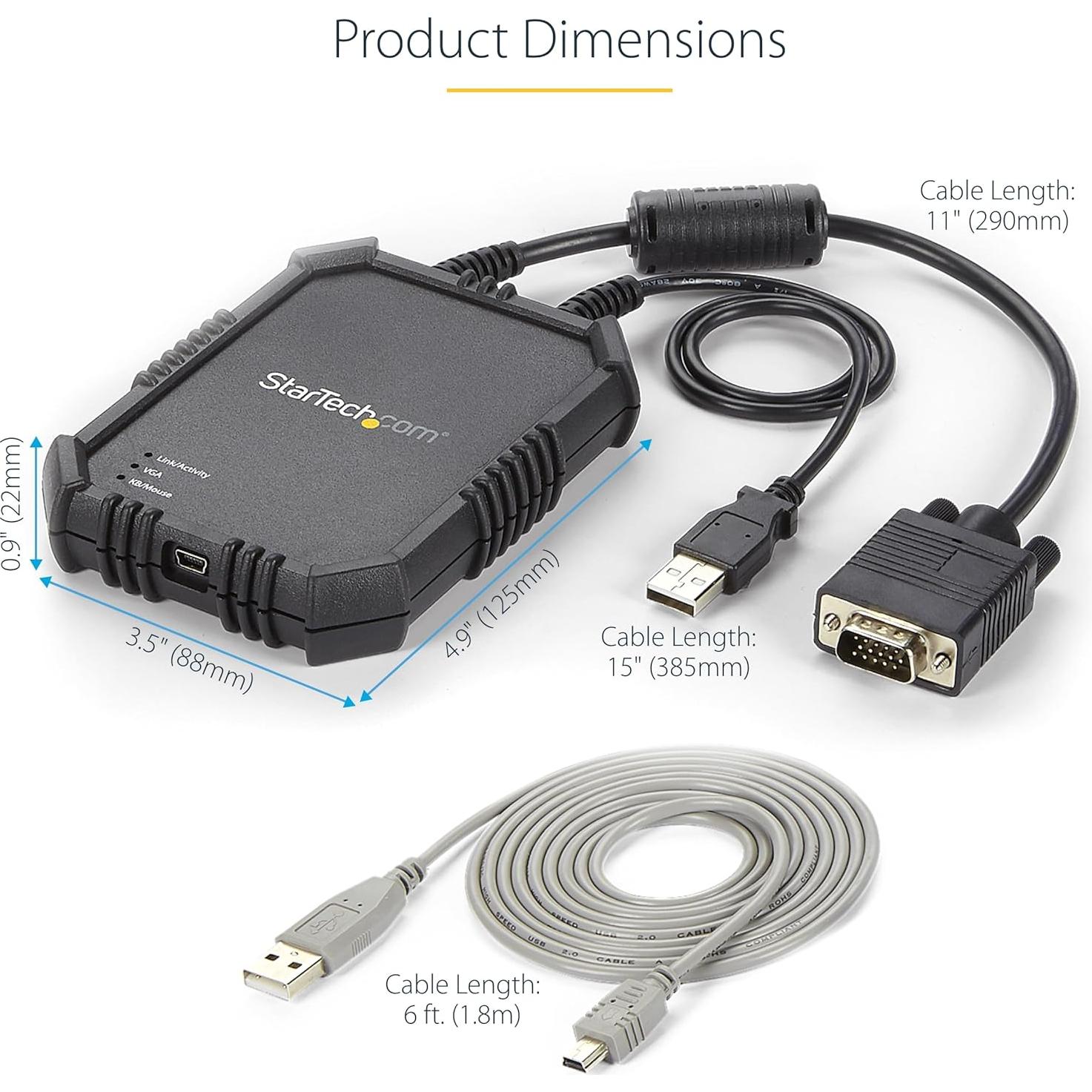 Adaptador KVM USB/VGA StarTech NOTECONS02X Rugoso