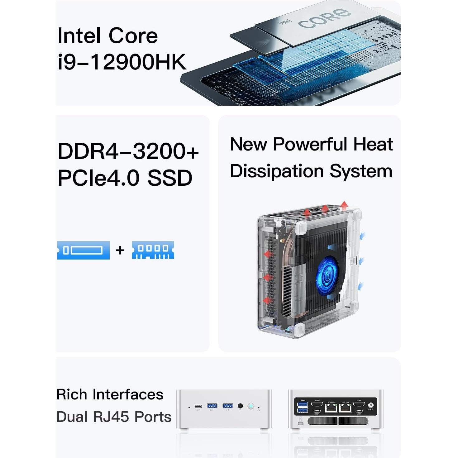MINISFORUM NAB9 Mini PC i9-12900HK 32GB RAM 1TB SSD