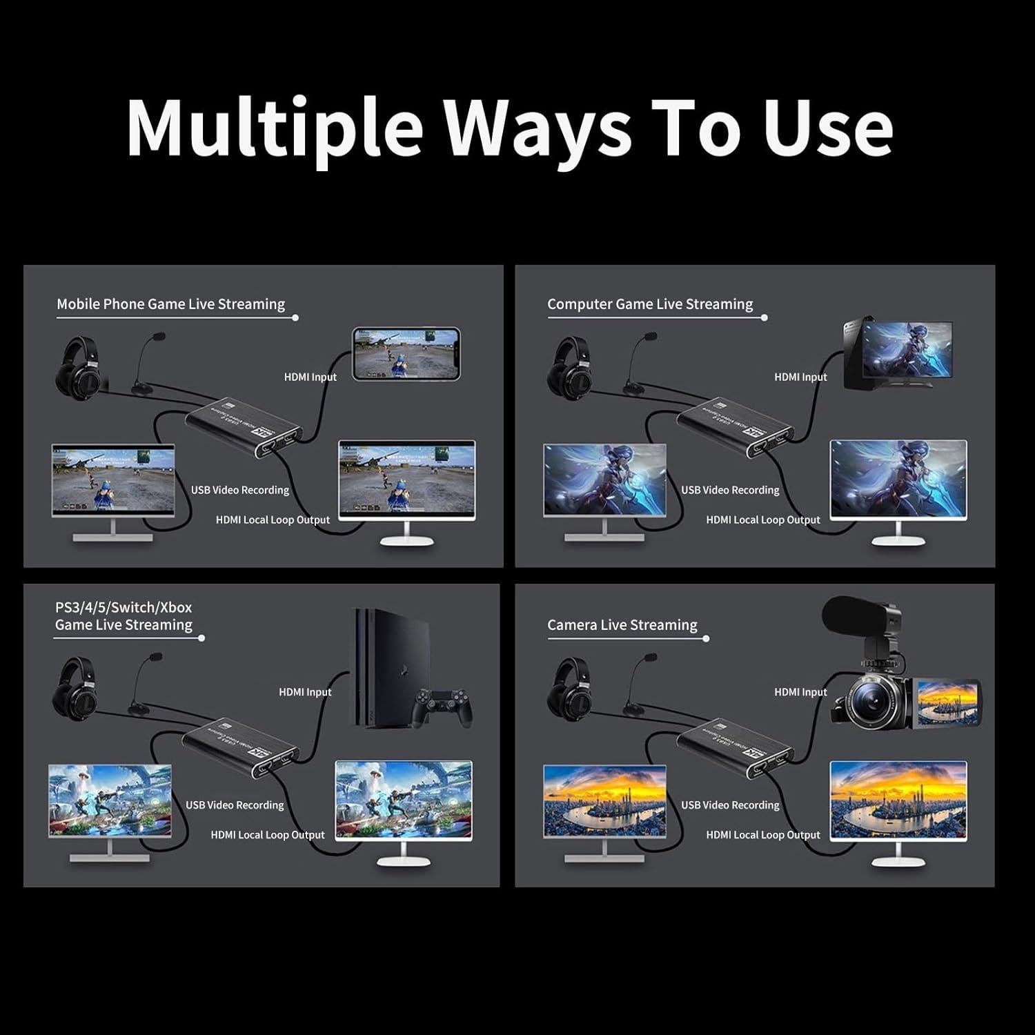 Tarjeta de Captura de Video 4K HDMI HeavenBird 1080P 60FPS