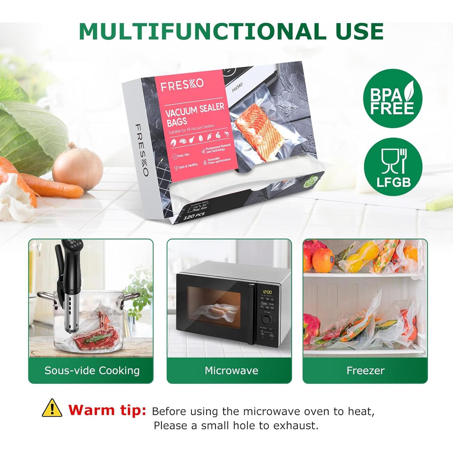 Bolsas de Sellado al Vacío FRESKO 20x30cm 120 Piezas BPA Free