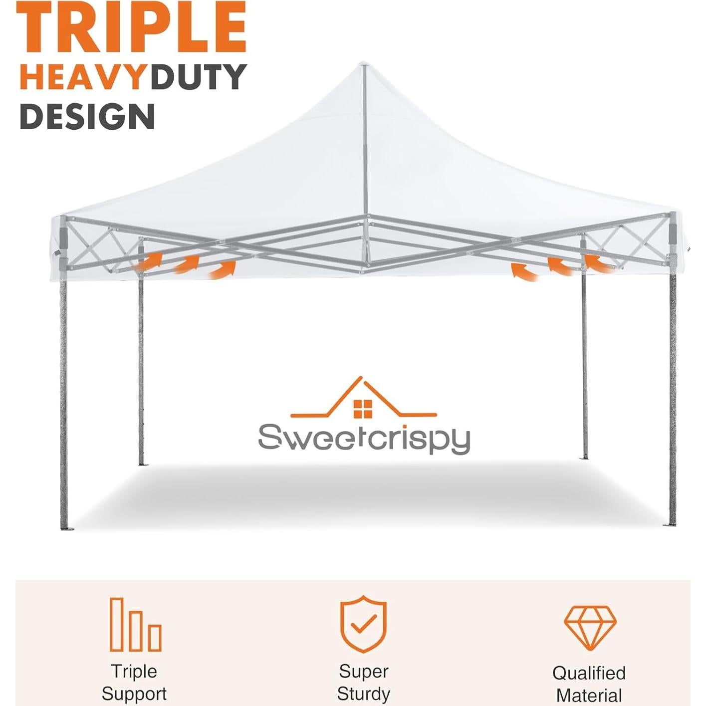 Carpa Pop Up Sweetcrispy Blanca 3x3m Resistente al Agua