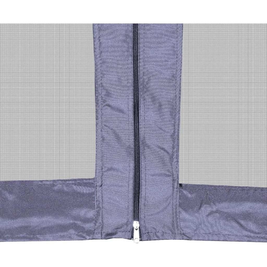 Gazebo Hexagonal QJBSAVVA 3.6m x 3.1m Azul Oscuro con Paredes de Malla