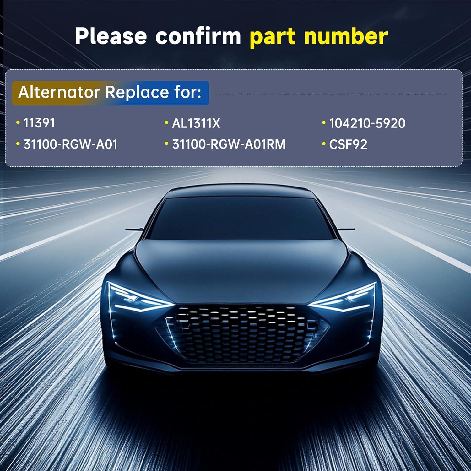 Alternador Alikali para Toyota Camry 2010-2011 2.5L 5.84kg