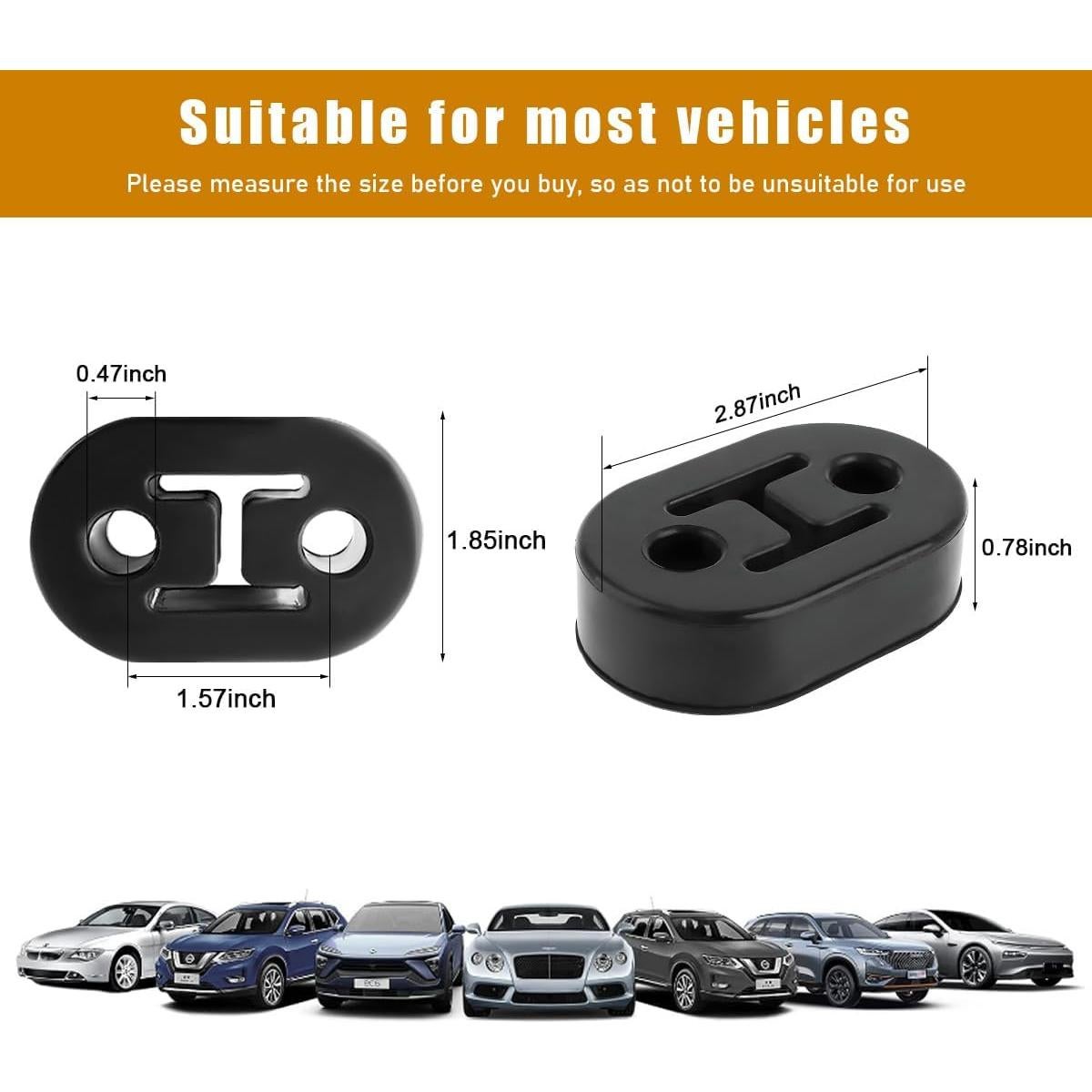 Soporte de Goma para Escape de Coche Ohleats 2 PCS 12mm