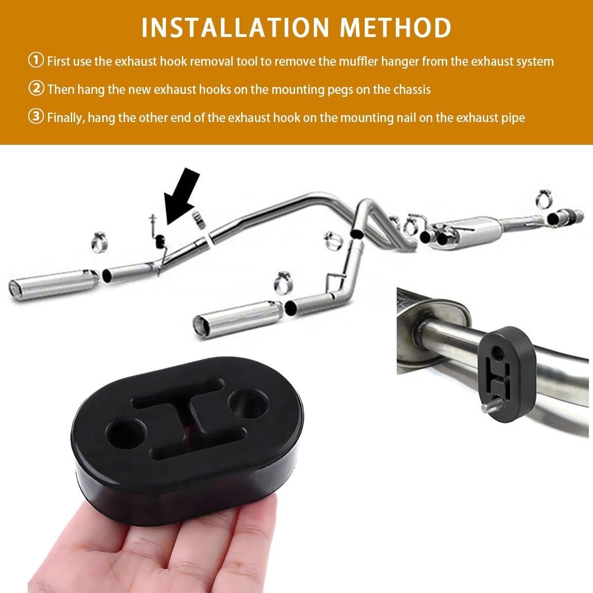 Soporte de Goma para Escape de Coche Ohleats 2 PCS 12mm