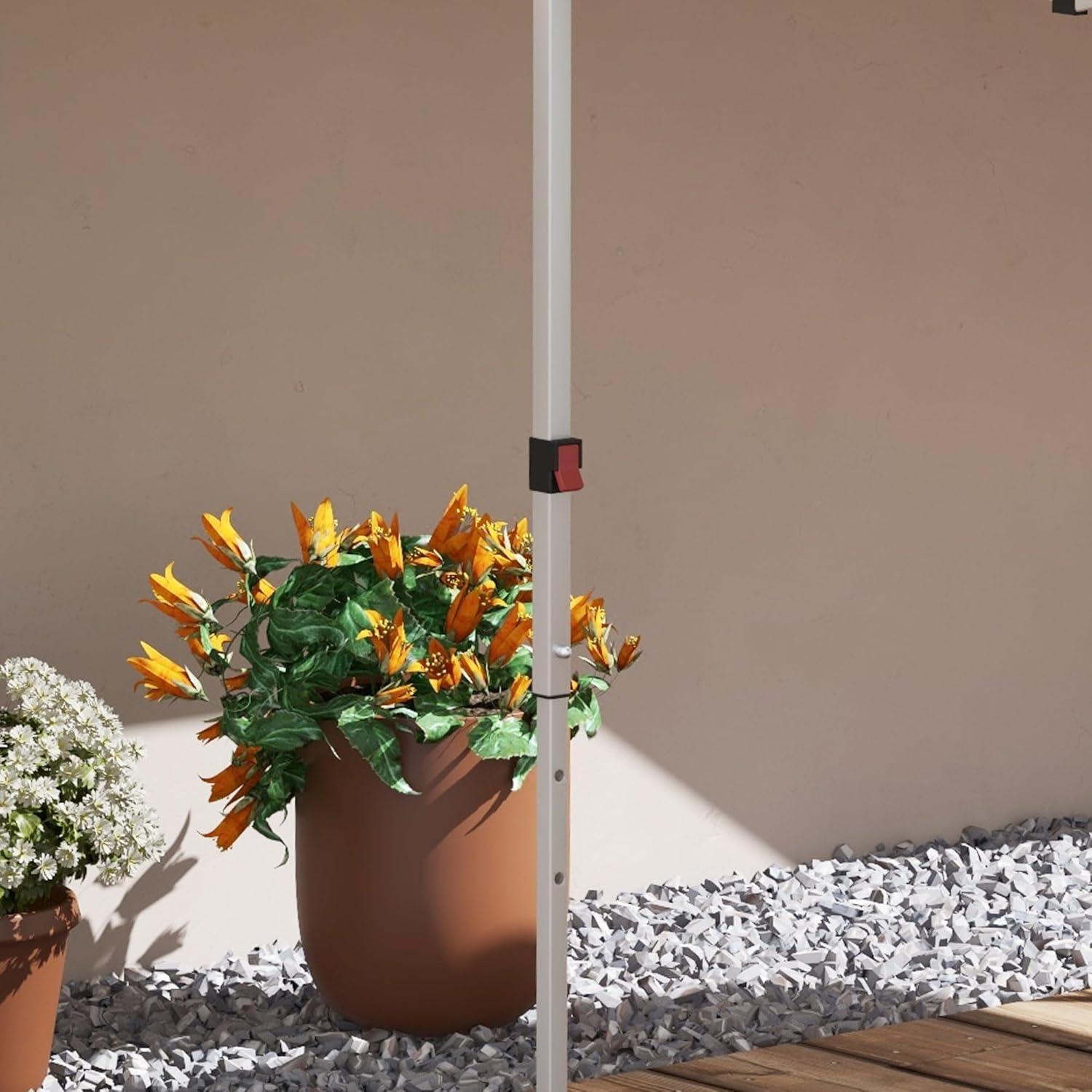 Carpa Plegable Outsunny 3 Paredes Beige 10x10 pies Ajustable