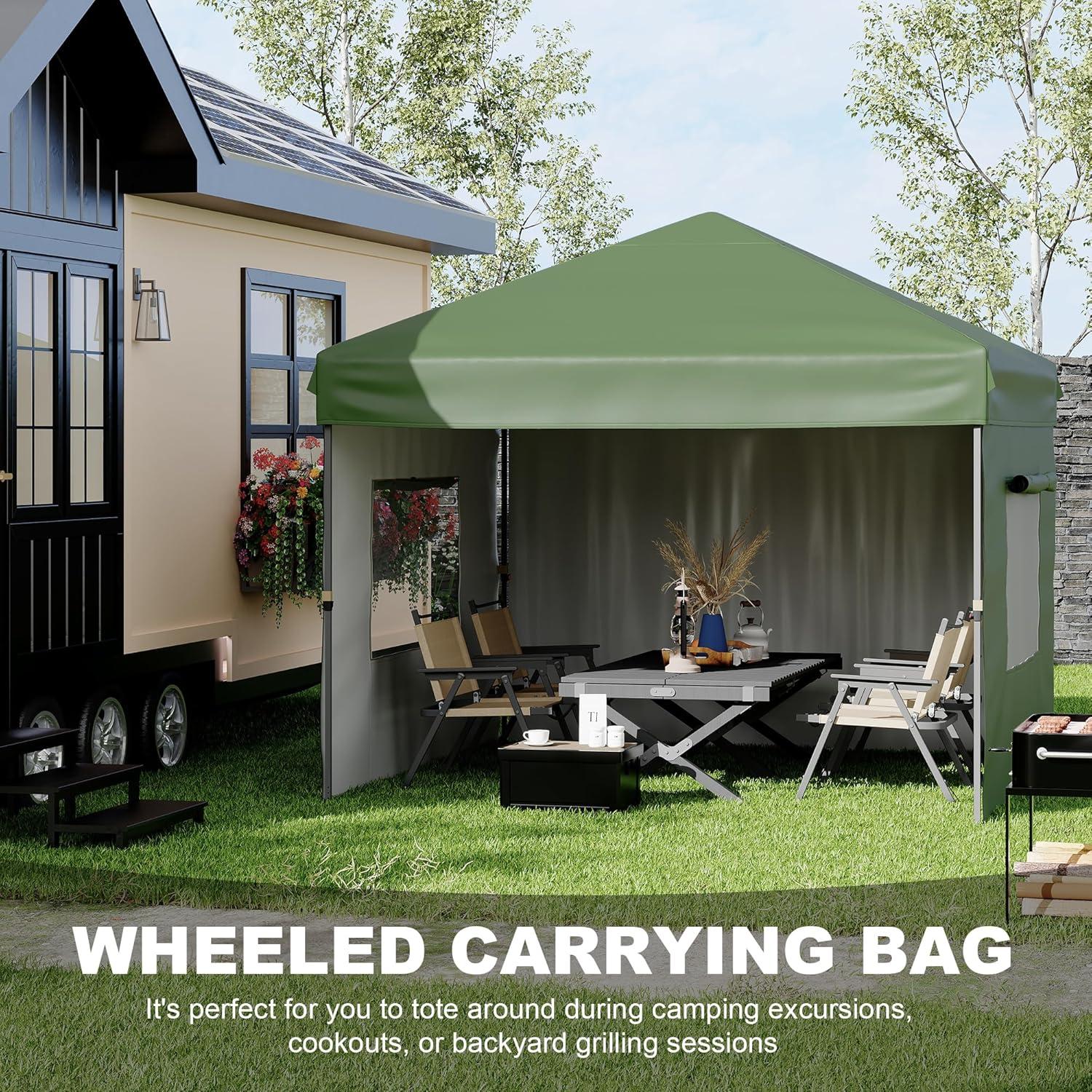 Carpa Canopy 3x3m Reljofum Verde con 3 Paredes Laterales