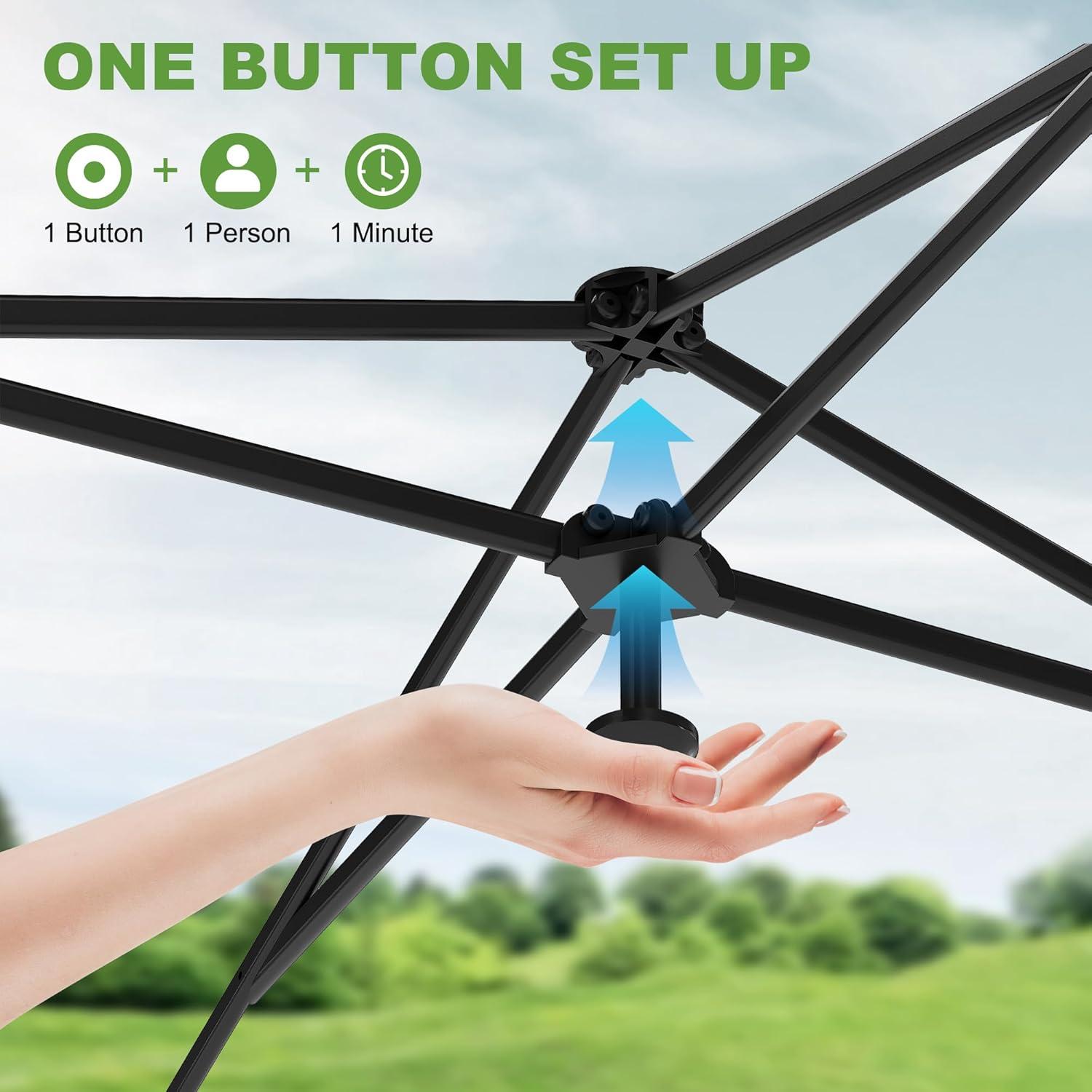 Carpa Canopy 3x3m Reljofum Verde con 3 Paredes Laterales