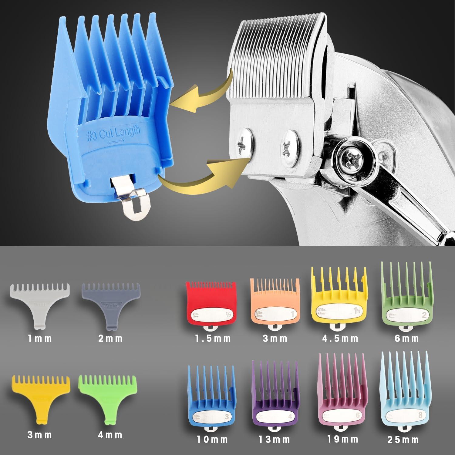 Karrte Kit Cortadoras de Cabello Inalámbrico Plata 8 Peines