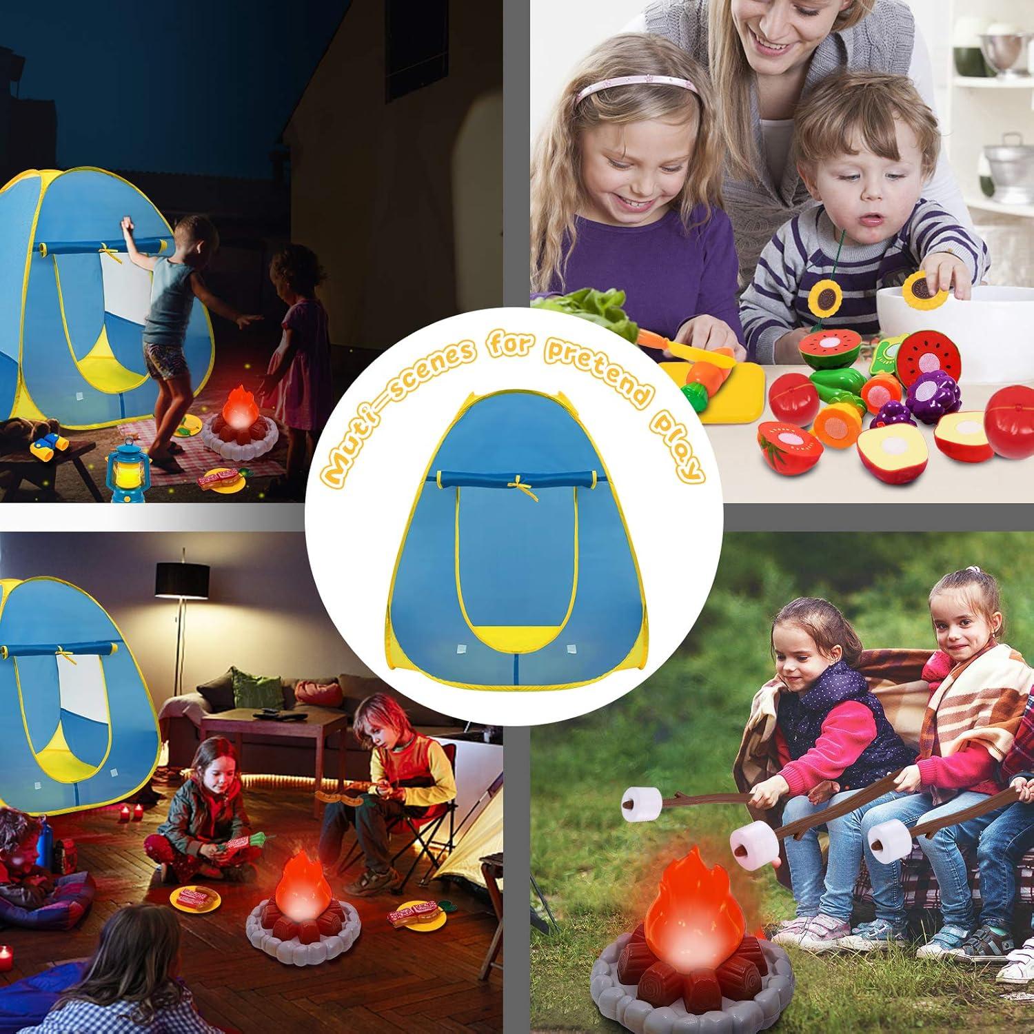 Tienda de Camping para Niños MITCIEN con Juguetes de Fogata