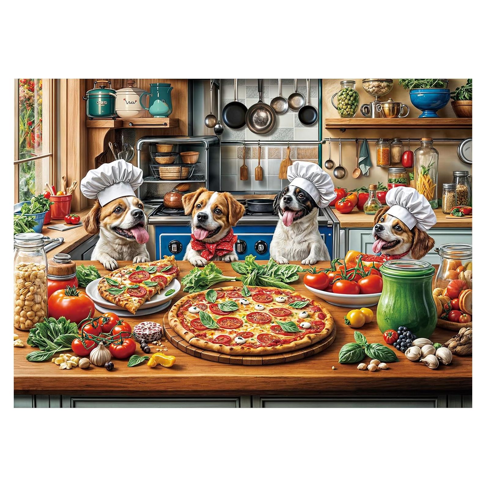 Rompecabezas 1000 Piezas TangMosaic Pizza de Perro Divertido