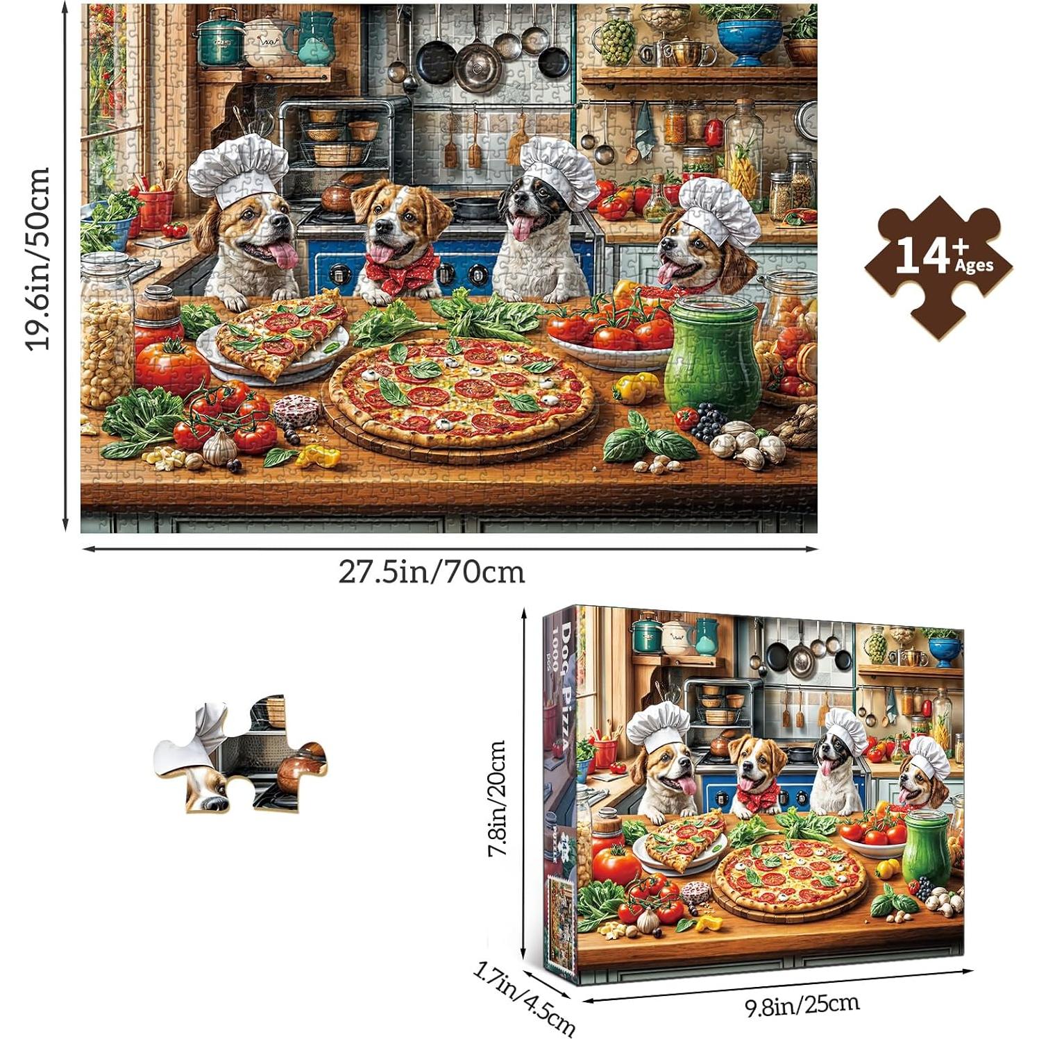 Rompecabezas 1000 Piezas TangMosaic Pizza de Perro Divertido