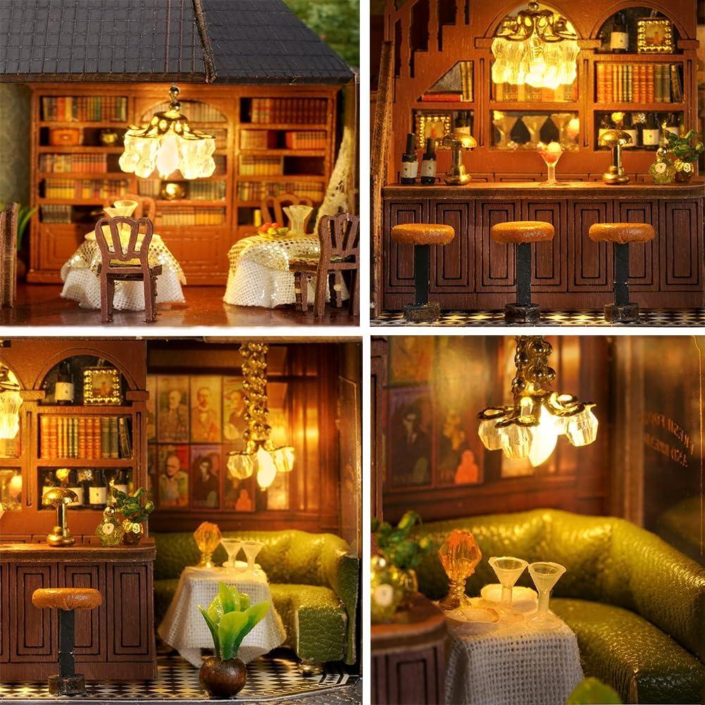 Kit Casa de Muñecas Madera DIY Montidey LED 1:100