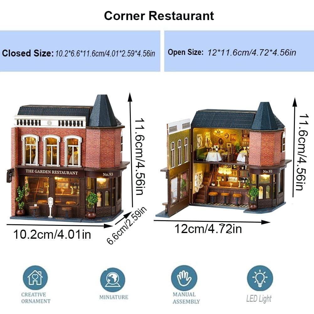 Kit Casa de Muñecas Madera DIY Montidey LED 1:100