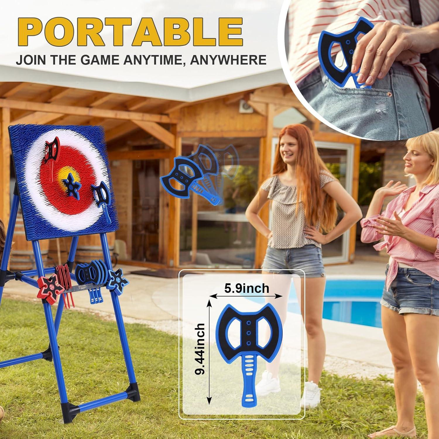 Conjunto de 8 Hachas de Lanzamiento Sidske - Juego al Aire Libre