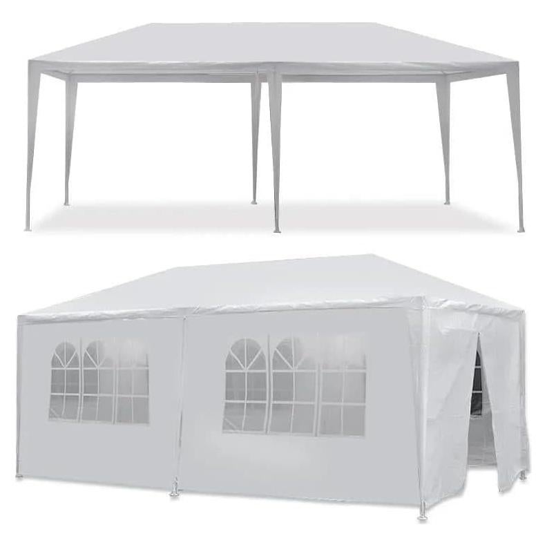 Outdoor Garden Gazebo Wedding Party Tent Canopy Marquee with Removable Sidewalls, Folding Canopy, Outdoor Event Shelter, Portable Tents, Pop Up Canopy (White, 10 x 20 Ft)