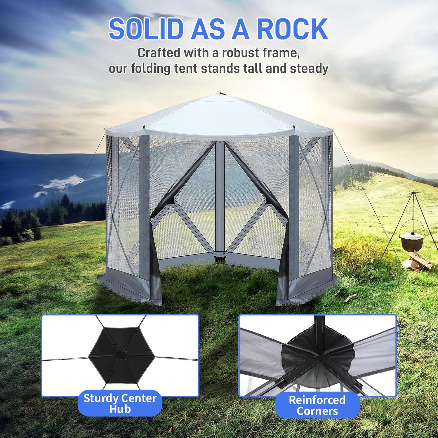 Carpa Gazebo Plegable VINGLI 3x3m con Mosquitera y UPF50+