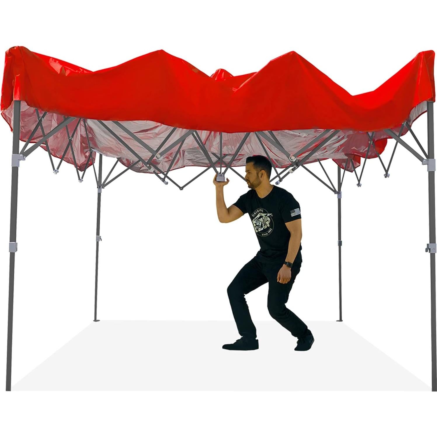 Toldo Plegable E-Z UP Patriot 3.05m x 3.05m Techo Rojo