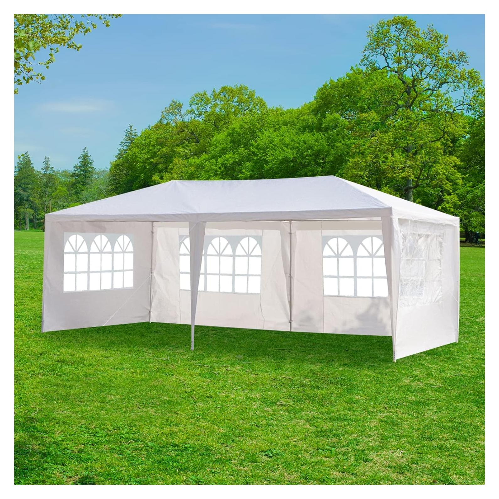 Carpa Doppy 10x20 Pies Blanca Impermeable con 4 Paredes