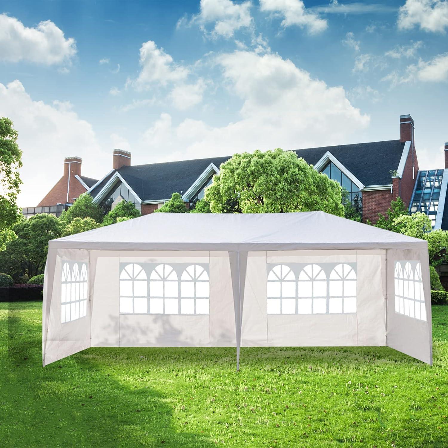 Carpa Doppy 10x20 Pies Blanca Impermeable con 4 Paredes