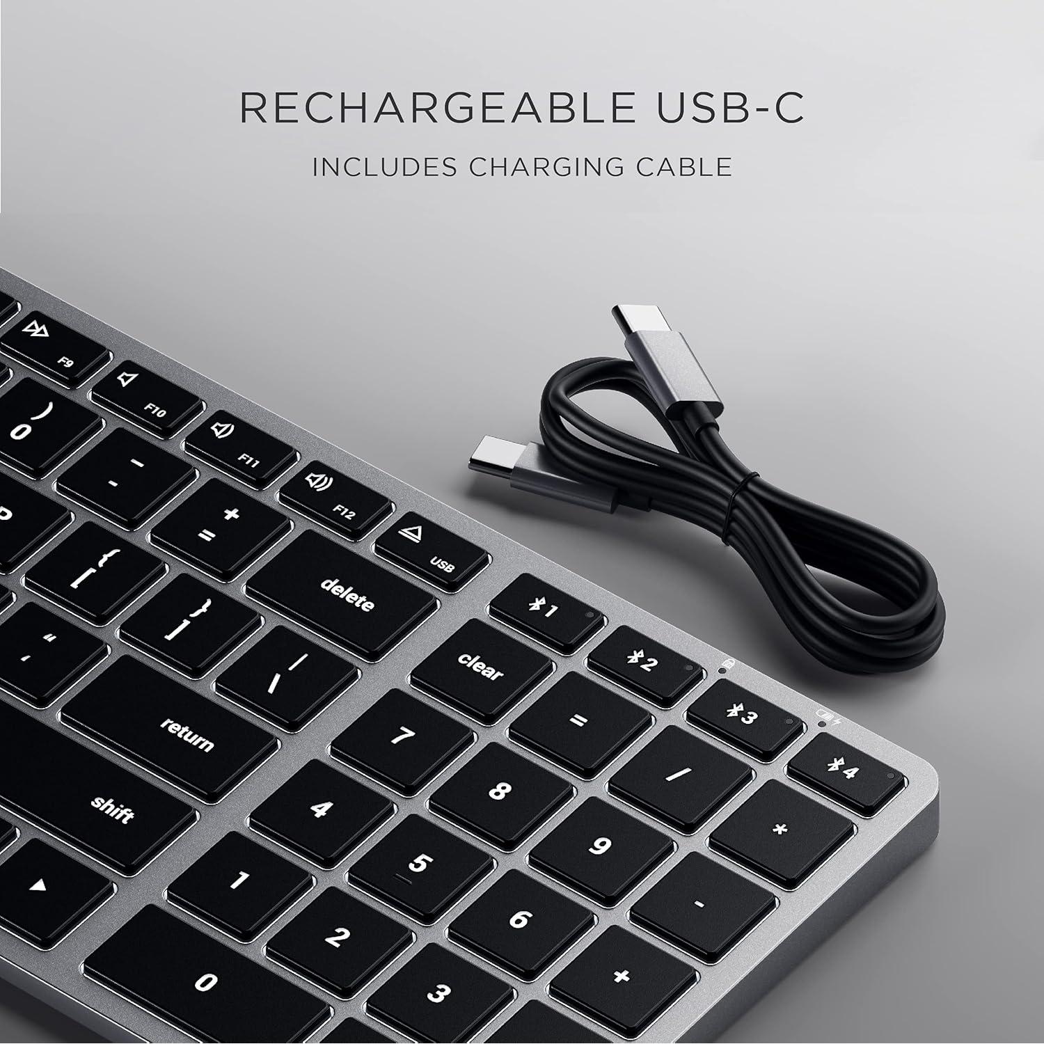 Teclado Bluetooth Satechi Slim X2 Retroiluminado para Mac