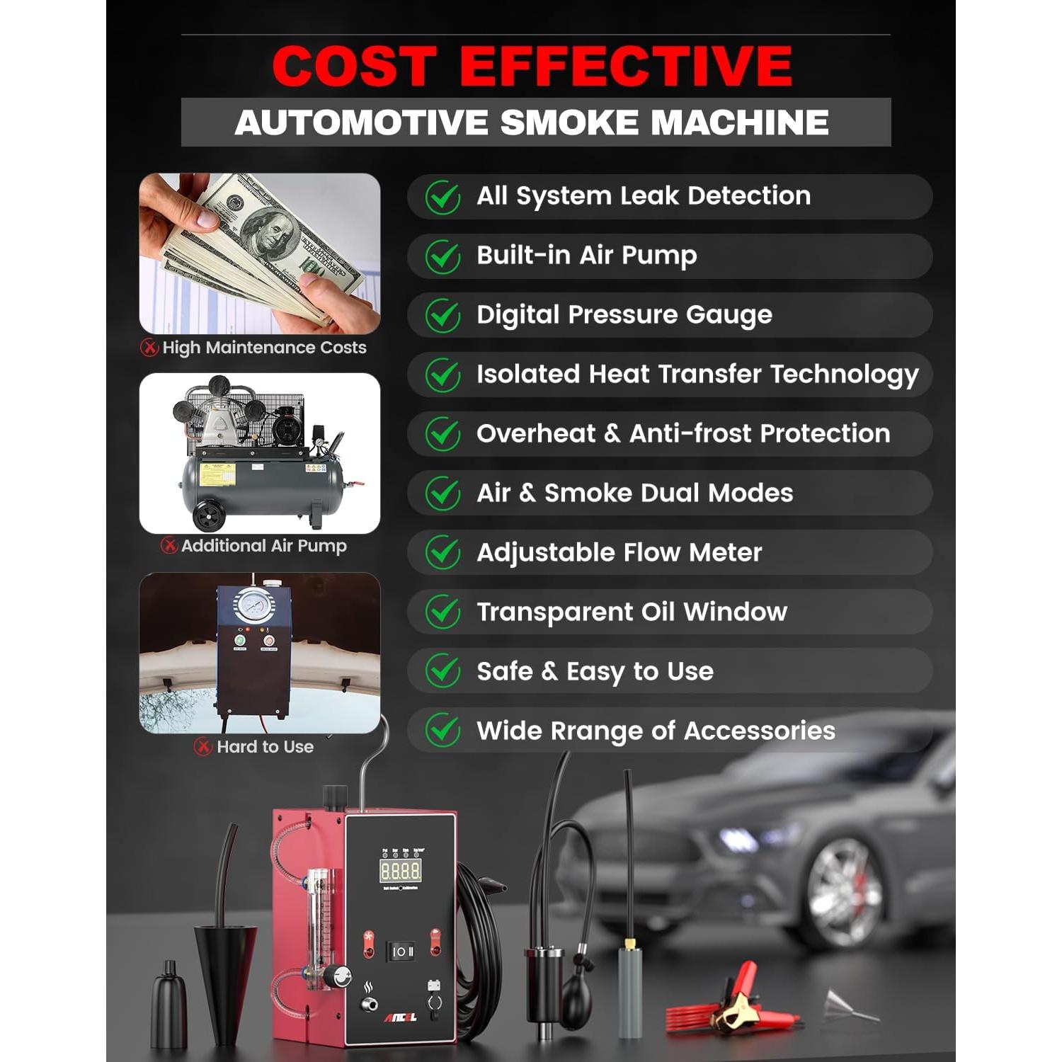 Máquina de Humo ANCEL L300 con Manómetro Digital 2.24kg