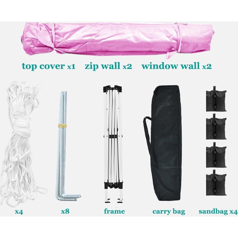 Carpa Plegable 3x3m QiMaieeUSA con 4 Paredes Removibles