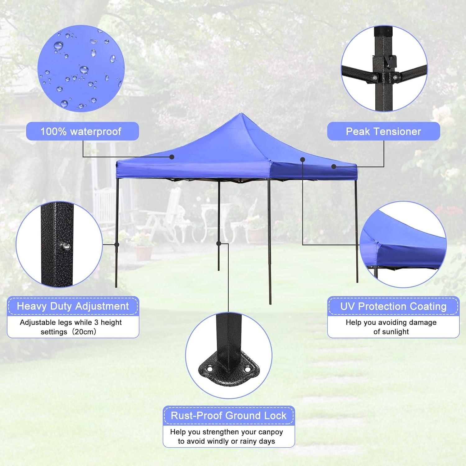 Carpa Plegable 3.05x3.05m Ckofgdsue Azul para Eventos