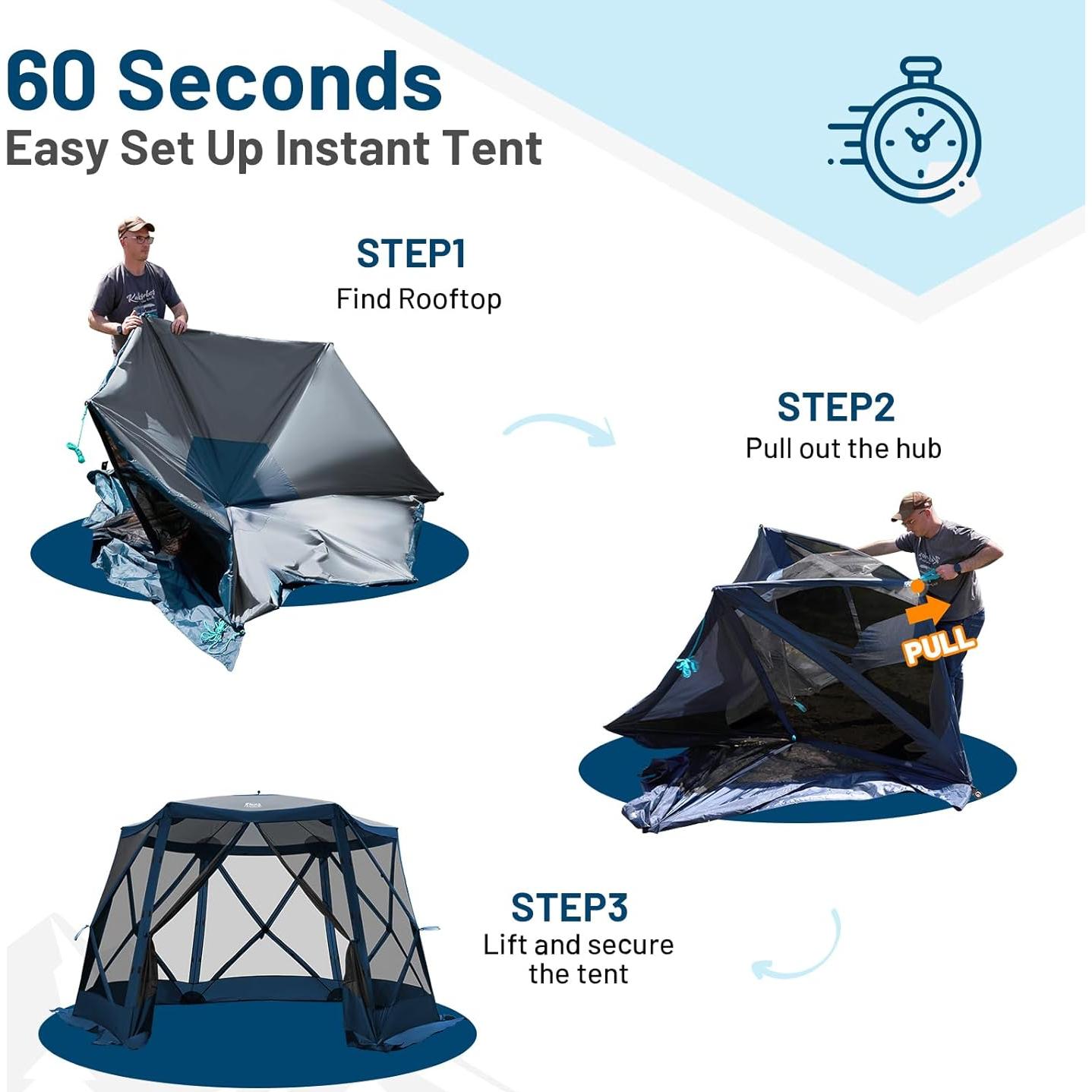 Gazebo Plegable Timber Ridge 3.69x3.20m para 6 Personas