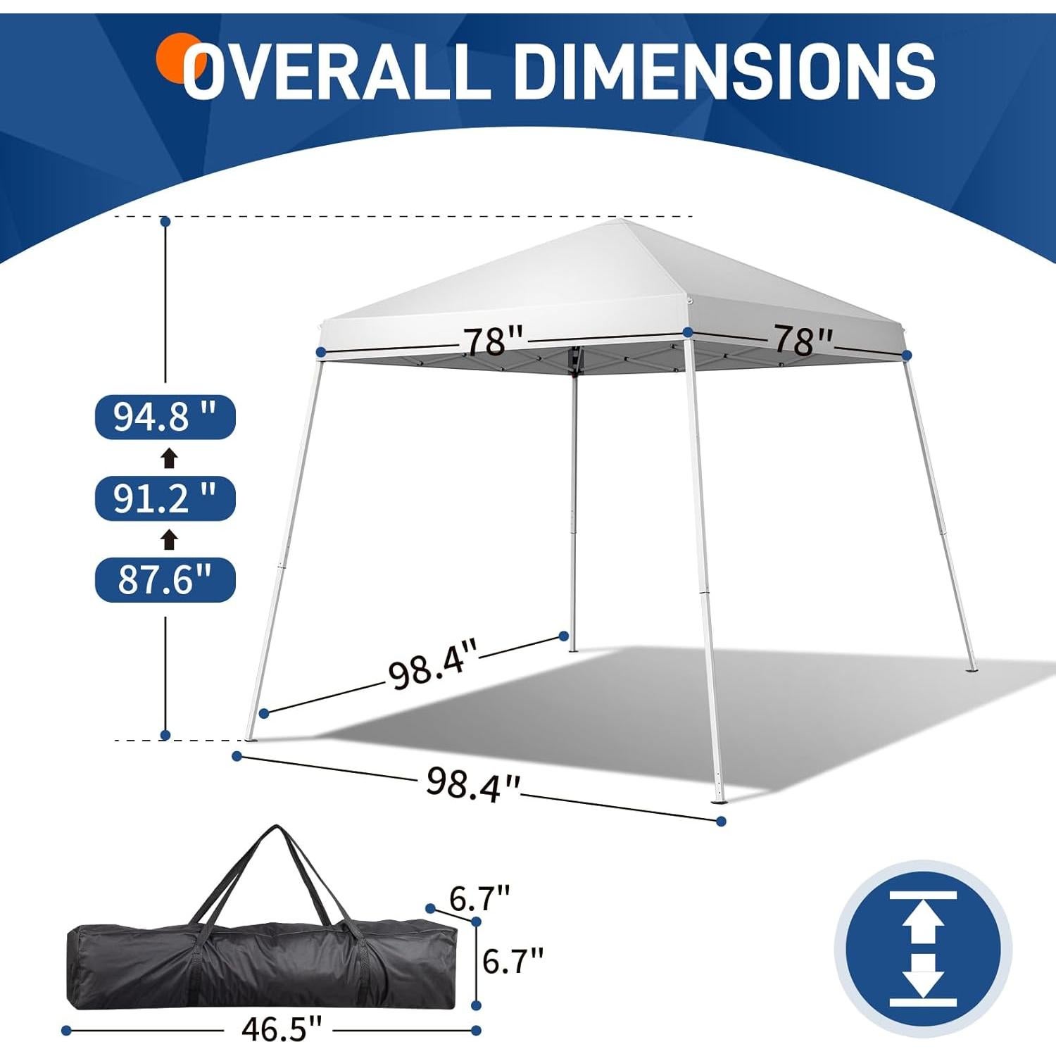 Tienda Plegable Impermeable JHshop 2.4x2.4m Blanca para Eventos