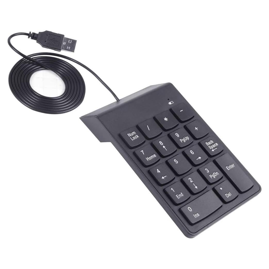 Teclado Numérico USB Kadaon 18 Teclas Ergonómico - Negro