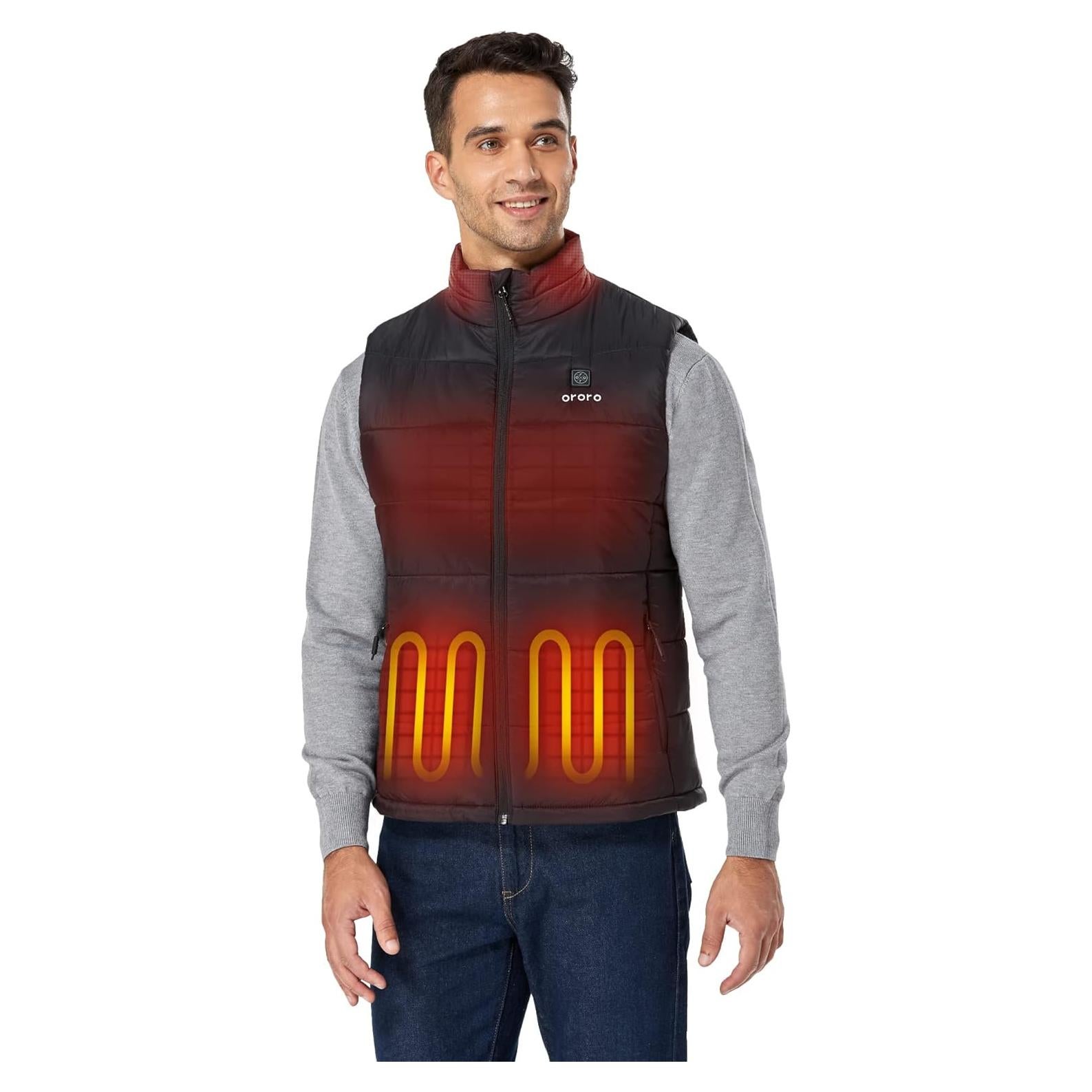 Chaleco Térmico Ligero ORORO para Hombre Negro con Batería