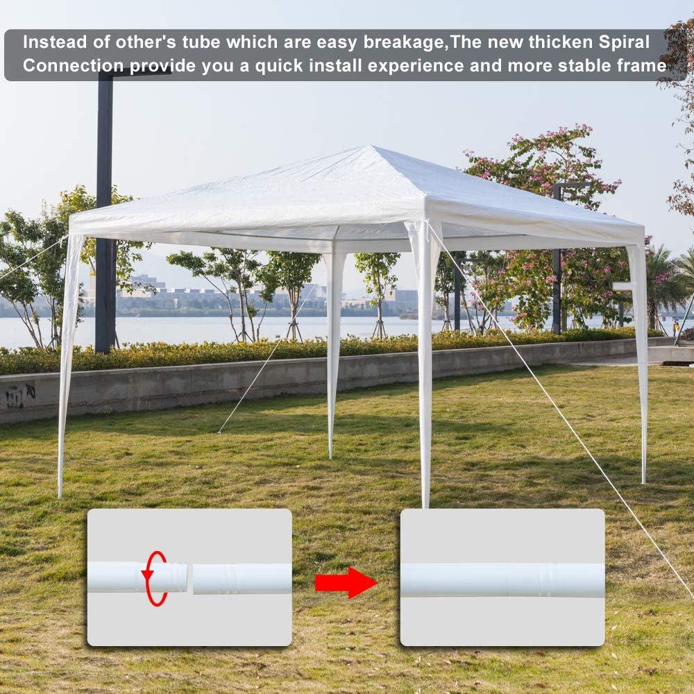 Toldo Gazebo 3x3m YYAO Blanco Impermeable con Paredes y Ventanas