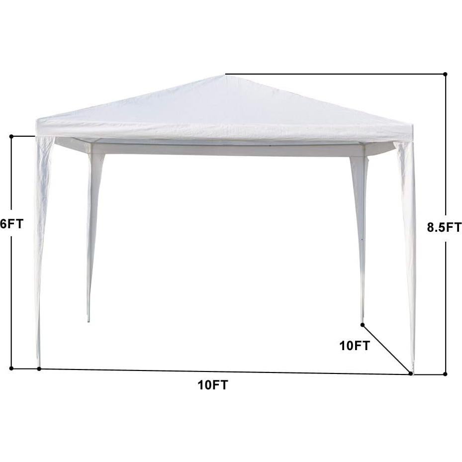 Toldo Gazebo 3x3m YYAO Blanco Impermeable con Paredes y Ventanas