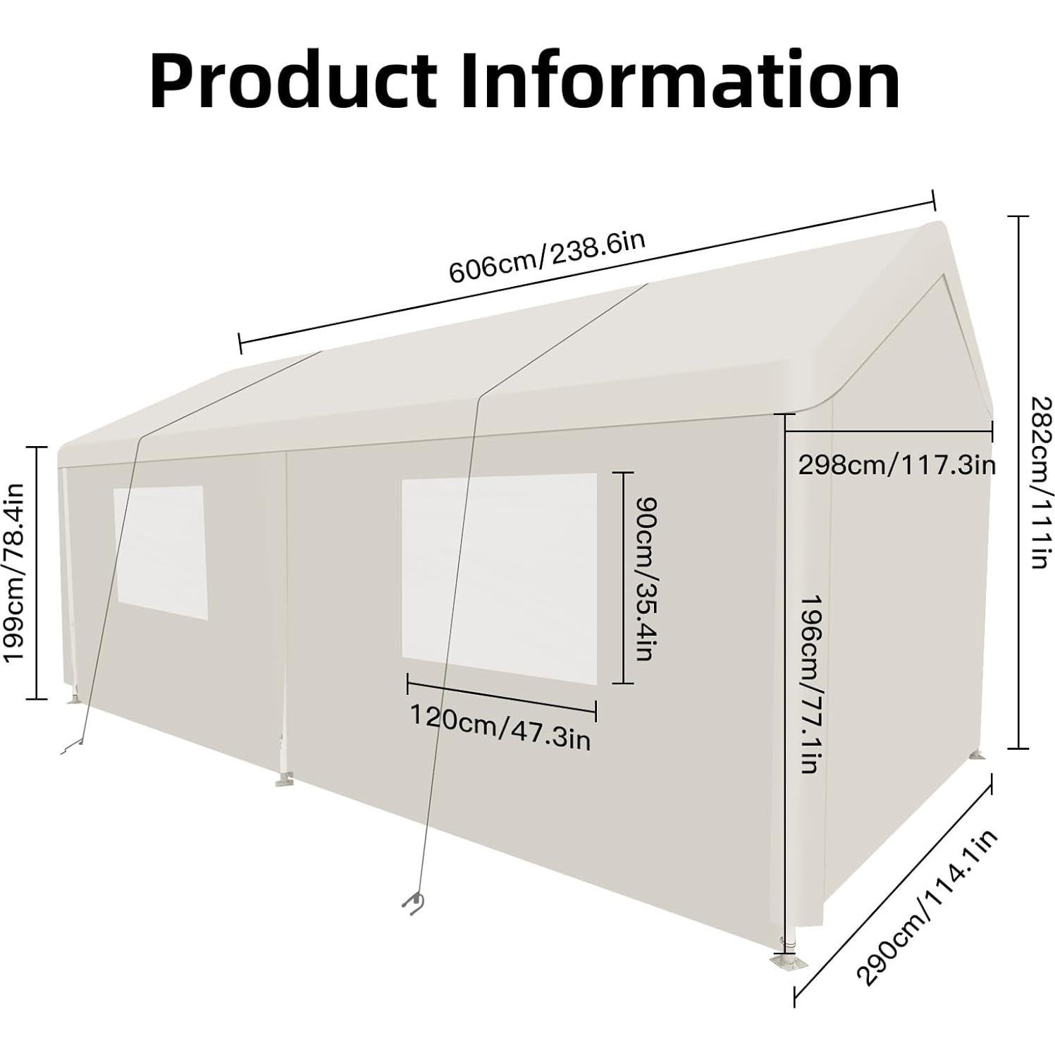 Ultimate Outdoor Car Shelter with 10x20 ft Portable Garage Tent, Easy Installation, Weather-Resistant, for Events