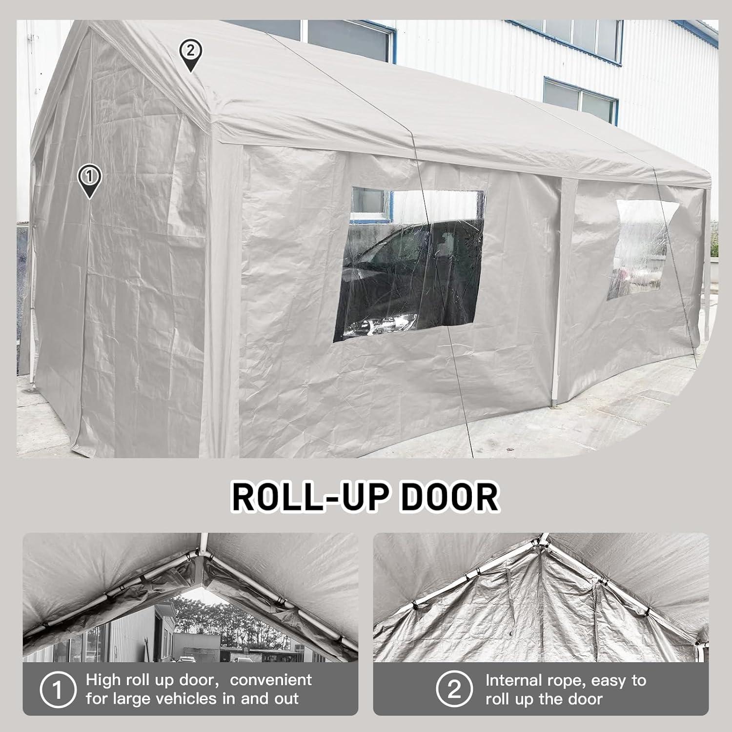 Ultimate Outdoor Car Shelter with 10x20 ft Portable Garage Tent, Easy Installation, Weather-Resistant, for Events