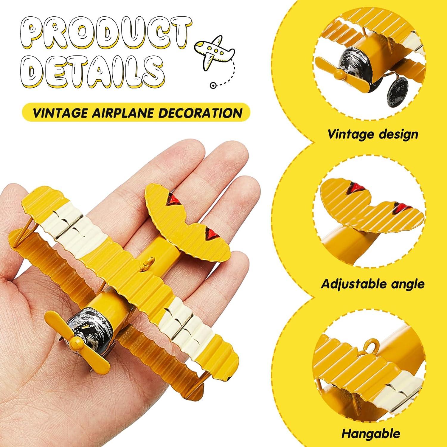 Adornos de Aviones de Metal Therwen 9 Pcs Vintage